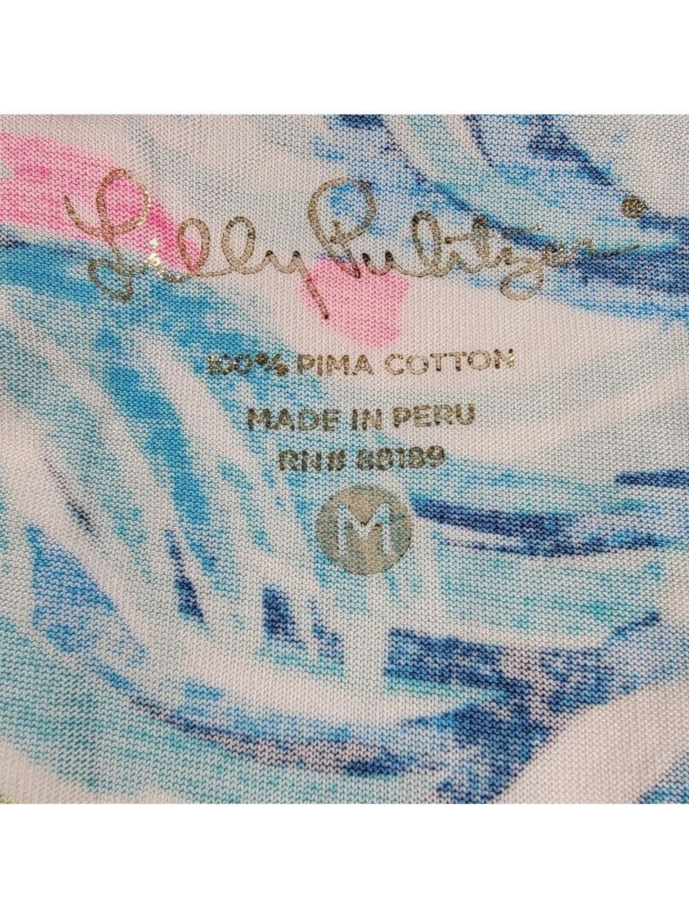 Lilly Pulitzer Dress Womens Medium Melle Serene Blue Tippy Top Pima Tank Beach - Picture 2 of 7